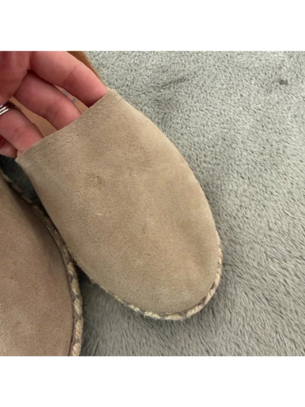 Verbenas Suede Carmen Espadrille Shoes Slip On Beige Womens 40 US 9